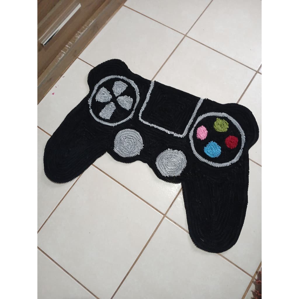 Tapete artesanal frufru quarto geek controle gamer PS2 - decoração artesanal