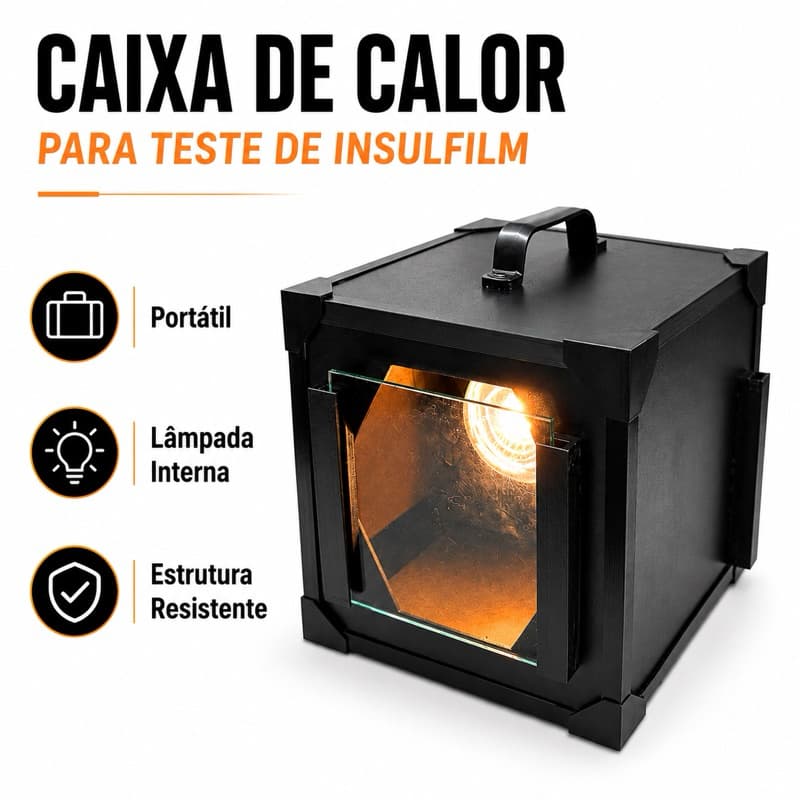 Caixa De Calor Para Teste Insulfilm Películas Portátil Com Lâmpada
