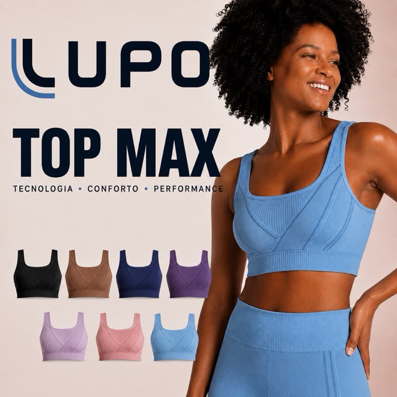 Top Esportivo Lupo Max Seamless Original Academia Fitness Sem Costura Alta Sustentação LSport Feminino