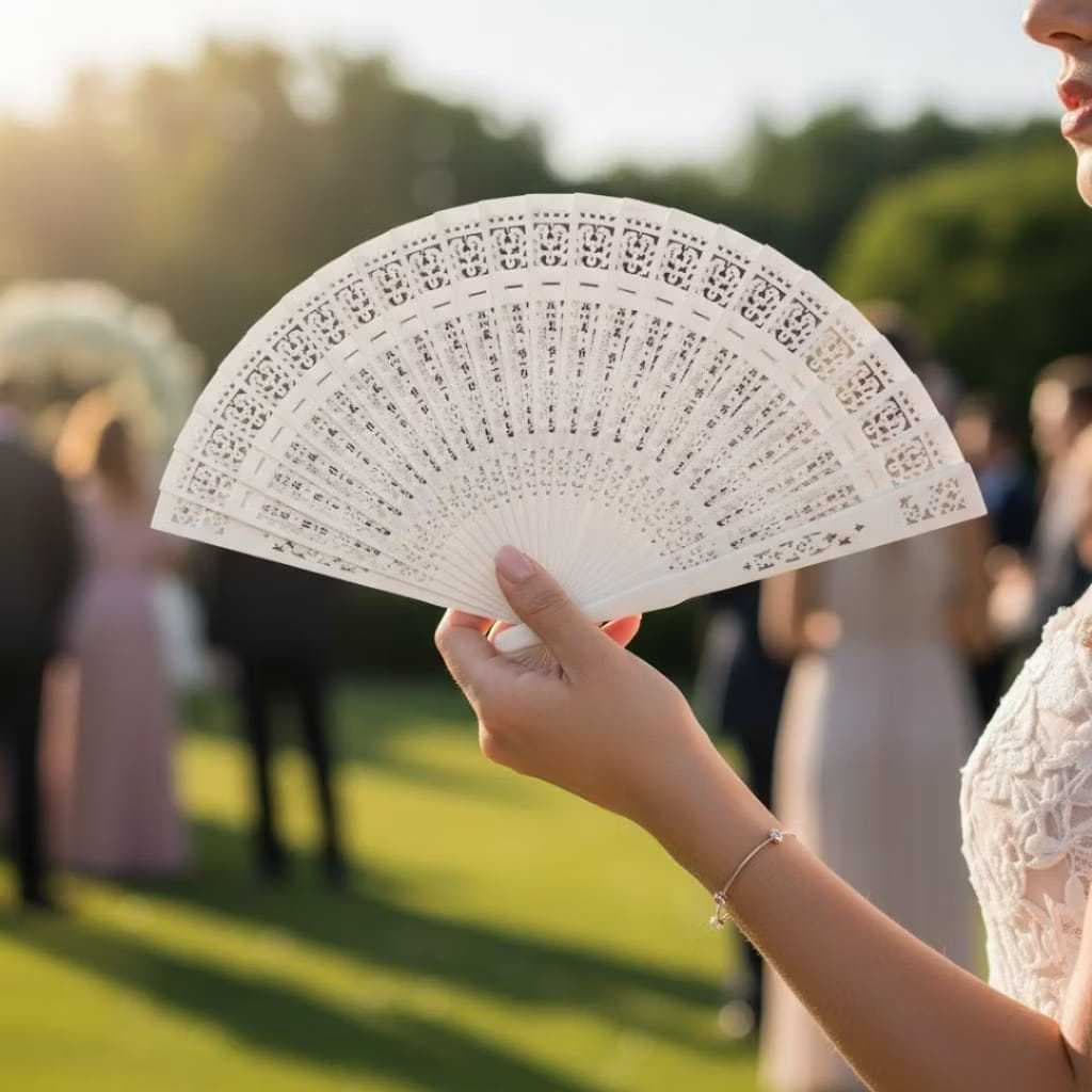 Leque De Madeira Sândalo Vazado Para Casamento Lembrancinha