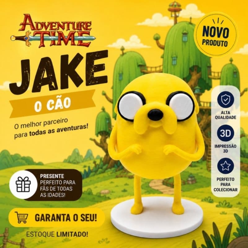 Bonecos Jake Hora de Aventura Colecionáveis Decorativo Geek Nerd