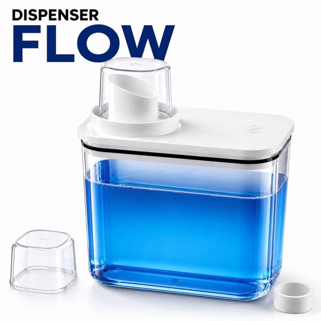 Dispenser Sabão Líquido Flow 1,5L Porta Sabão Frasco Sabão Transparente com Vedação em Silicone Sistema Dosador