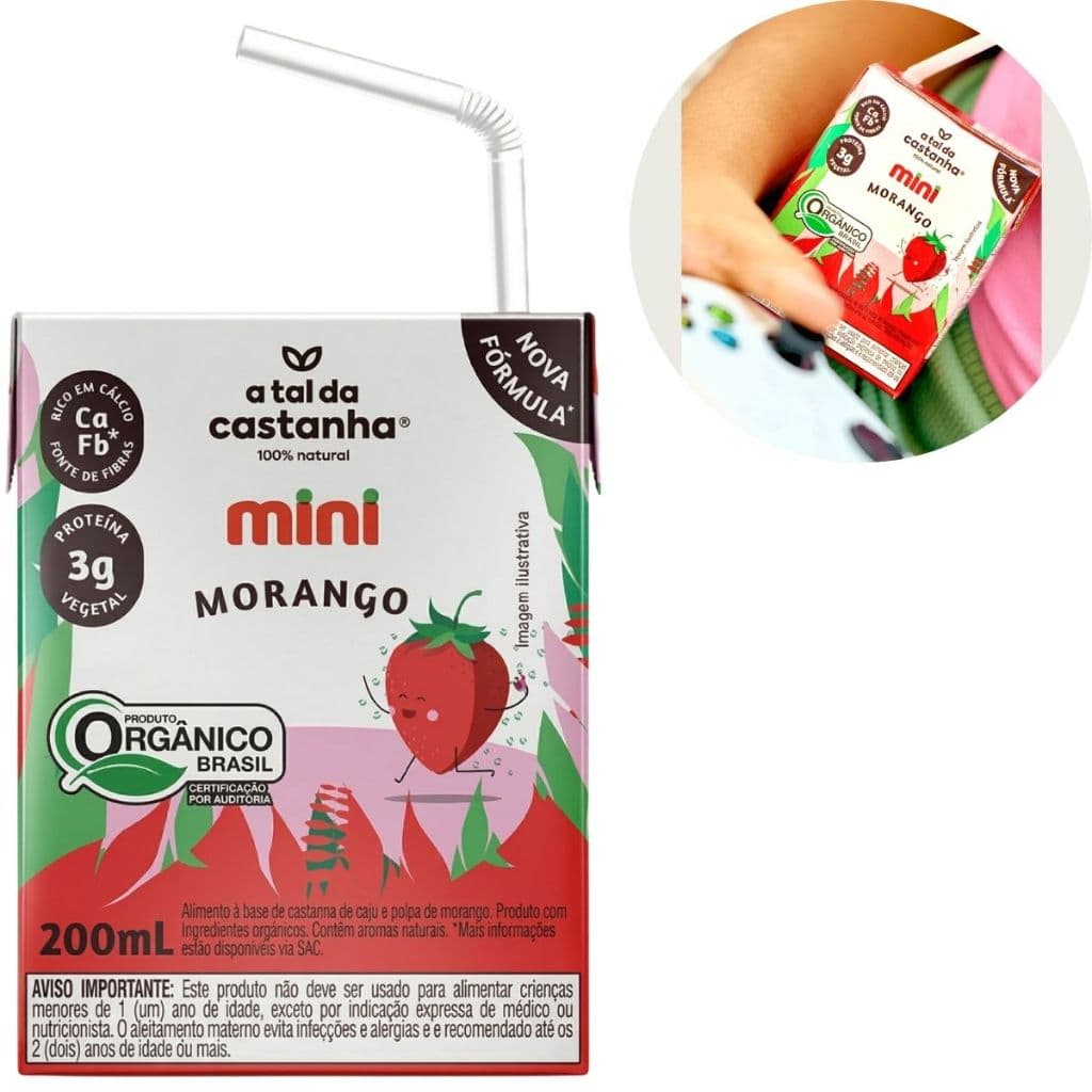 Bebida Morango Orgânica A Tal Da Castanha Mini 200ml