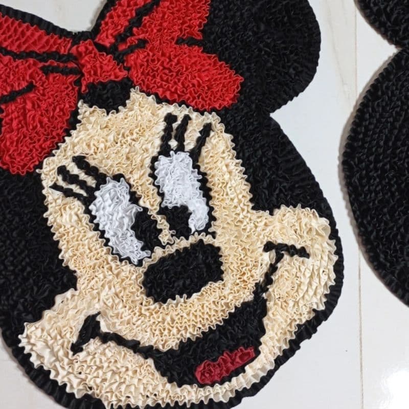 Tapete Banheiro 3 peças Minnie Tapetes de Frufru com Antiderrapante Decorativo