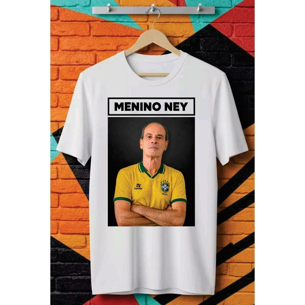 T-shirt camisa Menino Ney copa masculina e feminina baby look
