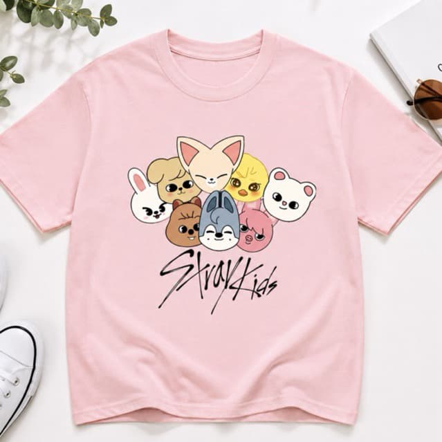 Camiseta Infantil Stray Kids SKZOO Kawaii Unissex 100% Algodão Premium | Menino e Menina | K-Pop