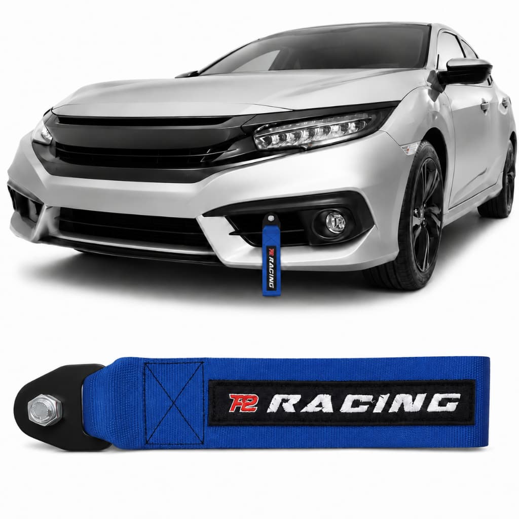 Tow Strap Hook Cinta de Reboque  com Engate Parafusado - Azul