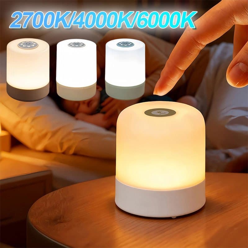 Luminária Mesa Abajur Led Recarregável Para Quarto Luz Noturna 3 Cores Com USB Branco 5V