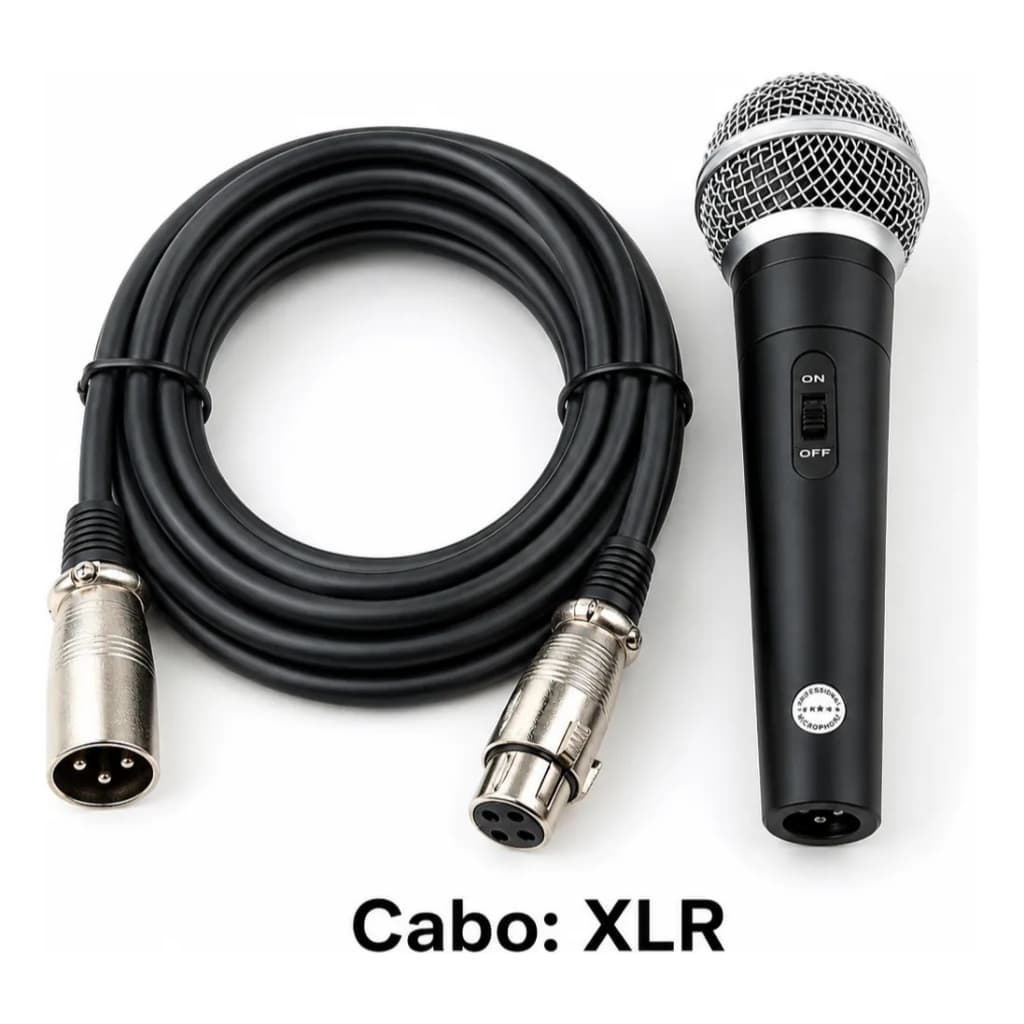 Microfone Dinâmico M-58 Cabo Xlr Igreja Karaokê