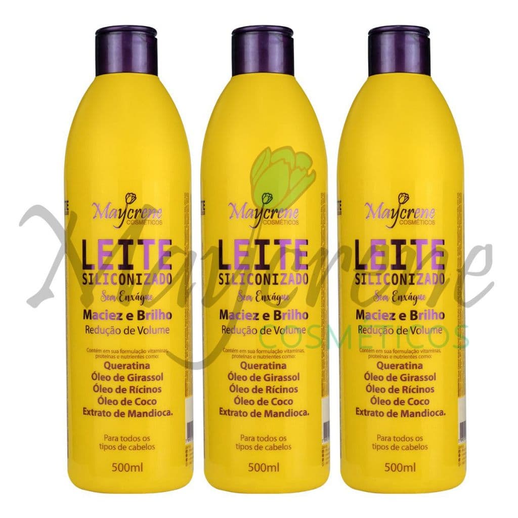 Leite Siliconizado Maycrene 500ml | Para Todos Tipos De Cabelo -  Maciez, Brilho e Redução De Volume