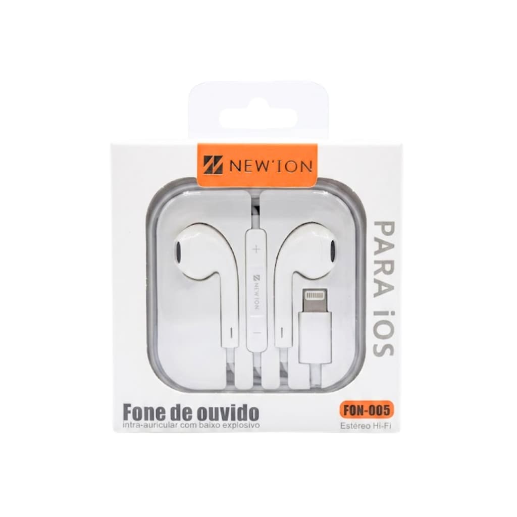 Fone de Ouvido New'Ion FON005 Boa Qualidade de Som Ideal para Musica Chamadas e Videos Original