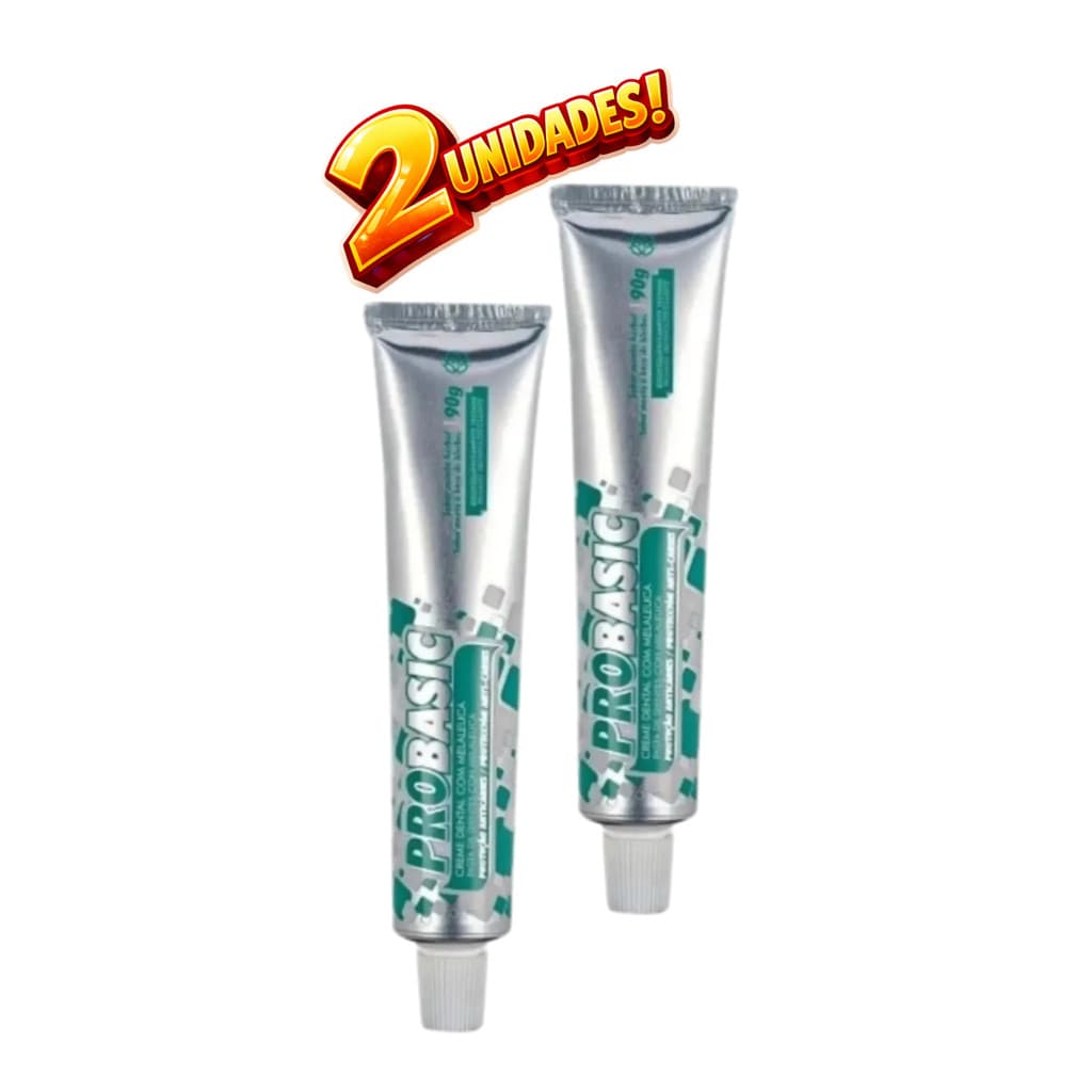 Kit c/2 Creme Dental  Em Gel Pro Basic 90g  C/ Melaleuca - C/ Nota