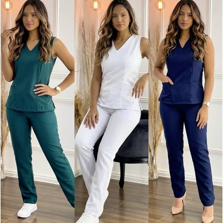 Conjunto Scrub Hospitalar Cavado Super Acinturado Slim Social