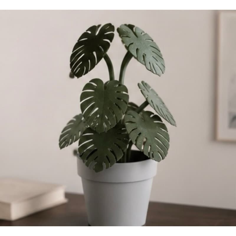 Mini Costela de Adão Decorativa com seis folhas | Planta Monstera Impressa em 3D