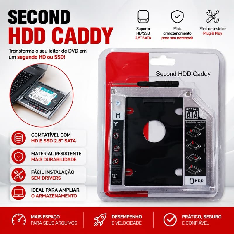 Adaptador Caddy para Notebook 2.5