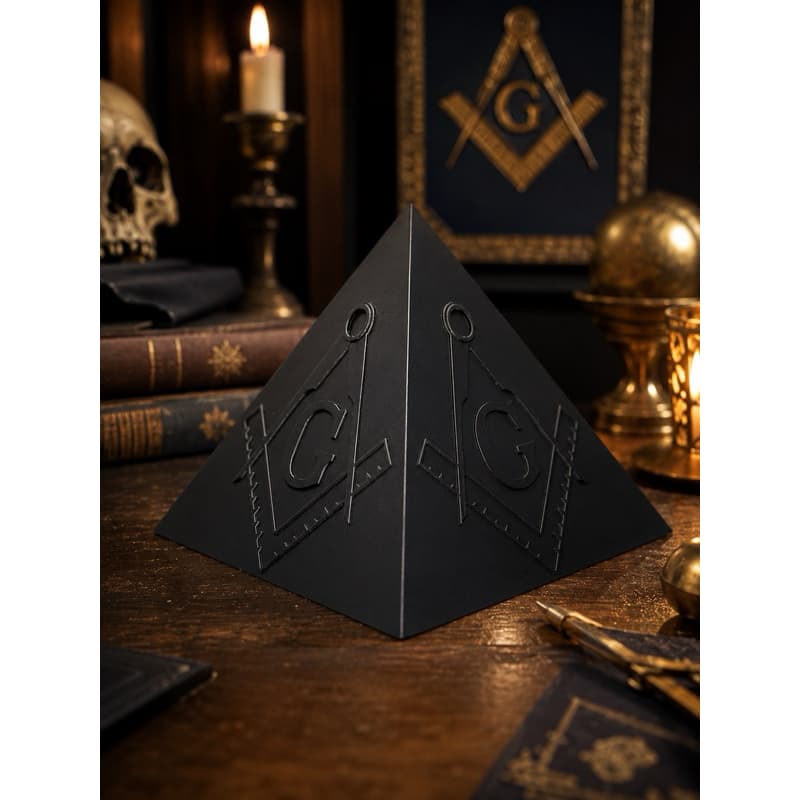 Pirâmide Maçônica Decorativa 10 cm | Esquadro e Compasso com Letra G | Impressão 3D em PLA | Decoração Esotérica