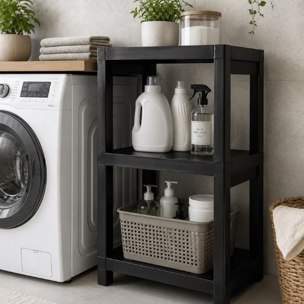 Prateleira Estante Organizador Modular Multiuso Para Cozinha Quarto Lavanderia Com 3/5 Andares Reforçada