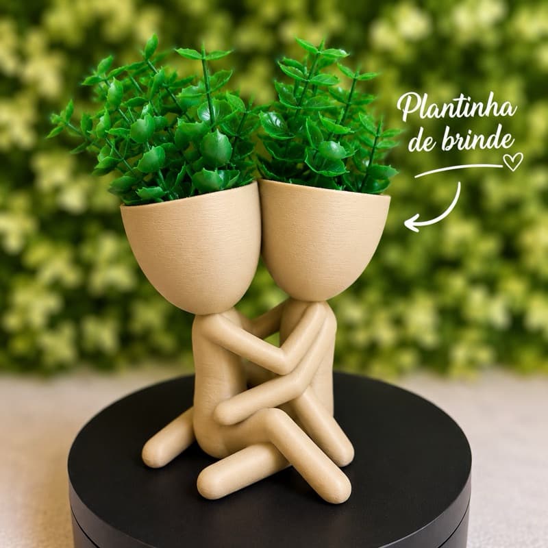 Vaso decorativo 3D Namorados Casal Robert 10 cm Bob Planta artificial suculenta Decoração Romântico Amor