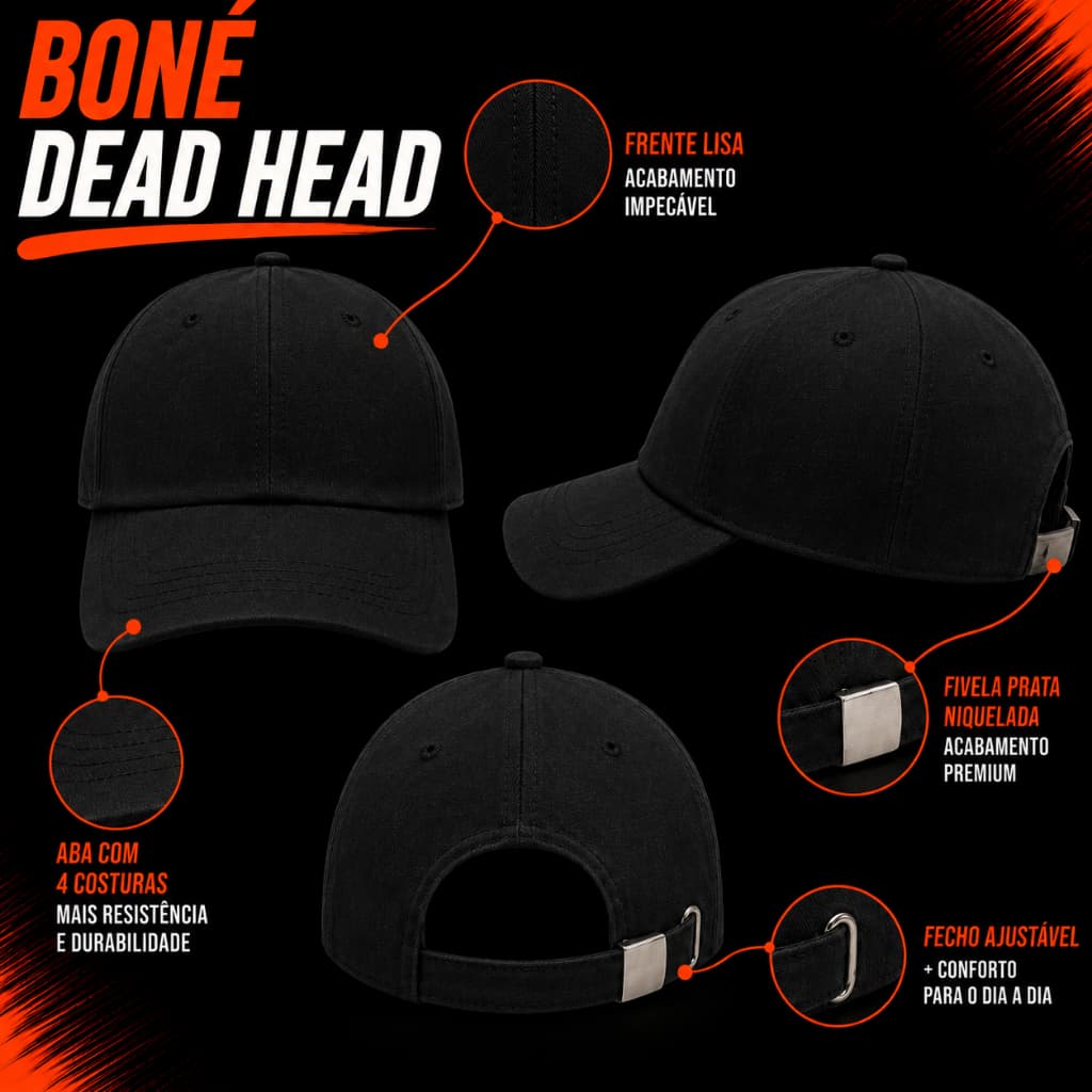BONE LISO PRETO DAD HAD FITAO ALGODÃO ABA CURVA AJUSTÁVEL BONÉ MASCULINO BONÉ FEMININO PREMIUM CASUAL STREETWEAR CONFORT