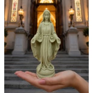 Escultura em Resina Nossa Senhora das Graças 20 cm Estatueta P/ Decorar