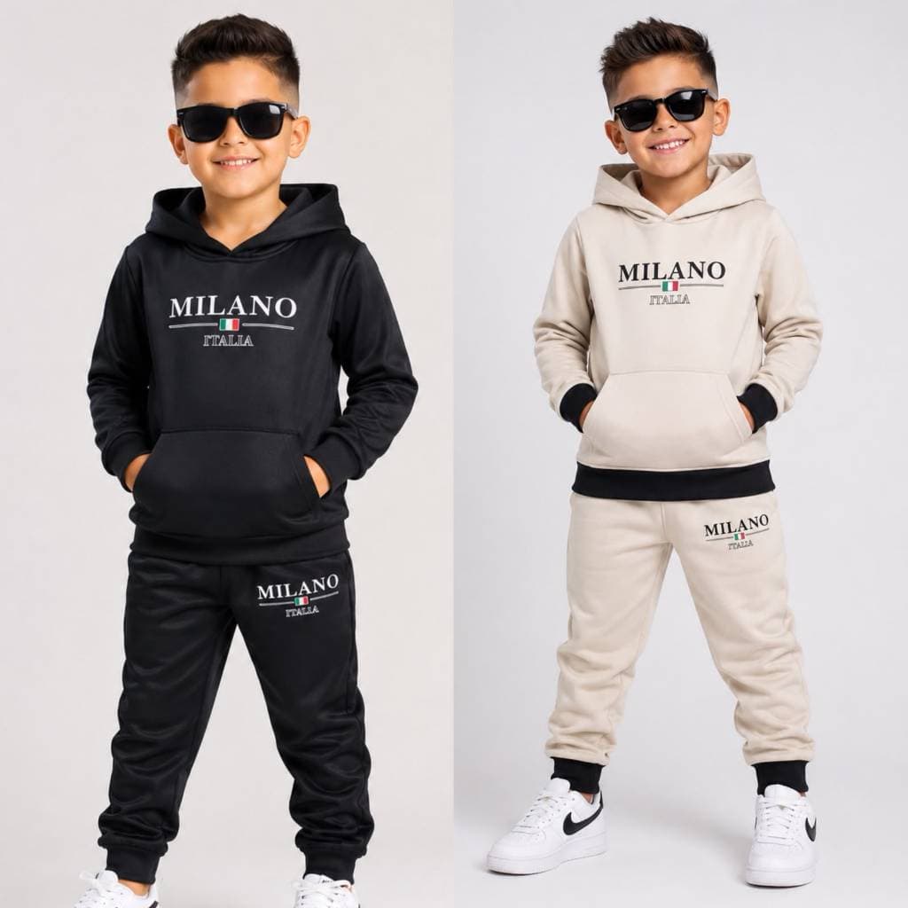 Conjunto Infantil Menino Inverno Roupa de Frio Estilosa Milano Calça+Casaco 4 ao 14 Anos
