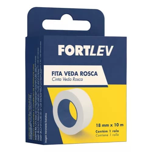 Fita Veda Rosca Teflon Para Torneiras E Hidráulica Em Geral 18mm 10m/25m/50m - FORTLEV