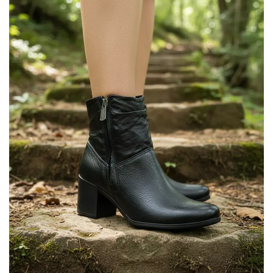 Bota Feminina Cano Curto Couro Burnish Bottero 346907-2
