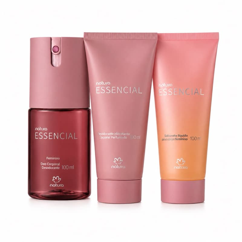 Kit Natura Essencial Tradicional Feminino deo corporal + hidratante corporal + sabonete líquido