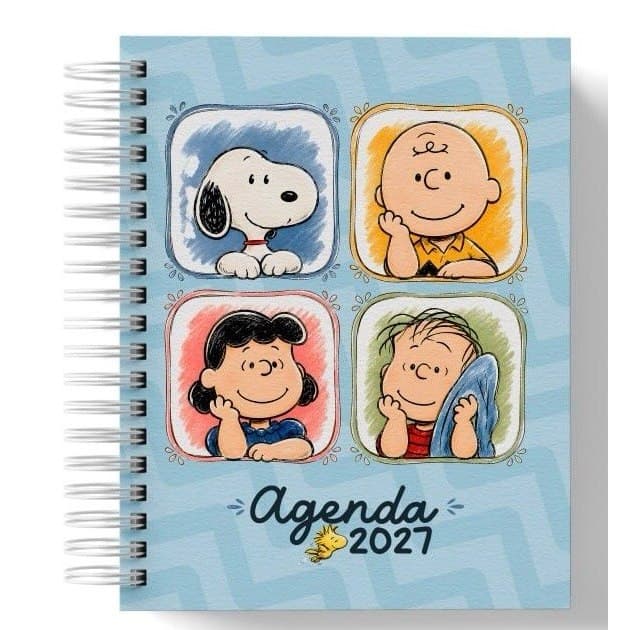 Agenda 2027 Snoopy A5 Turma Do Cãozinho Desenho Nostálgico 1Dia Por Página Capa Dura