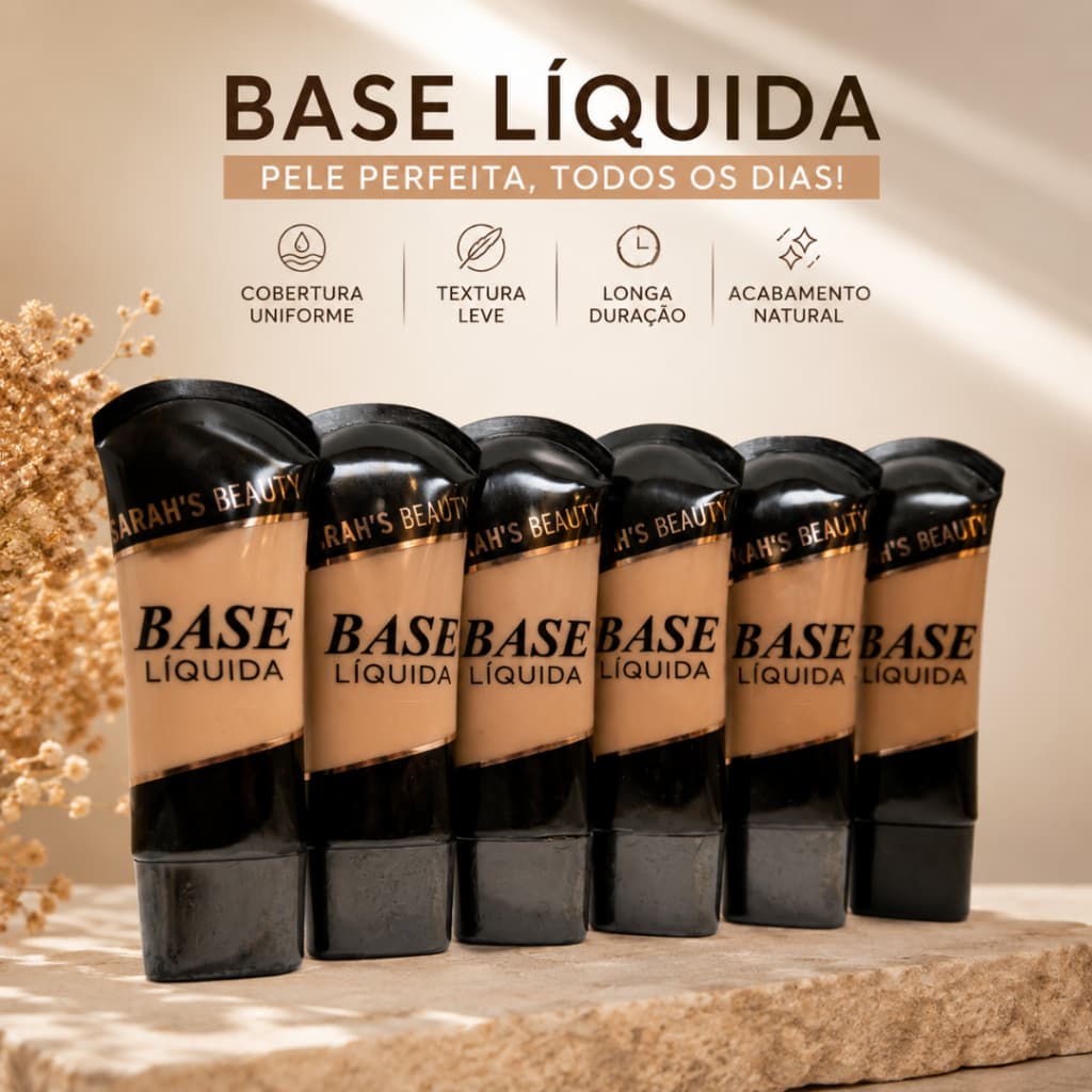 Base Líquida Sarah's Beauty Acabamento Natural Longa Duração