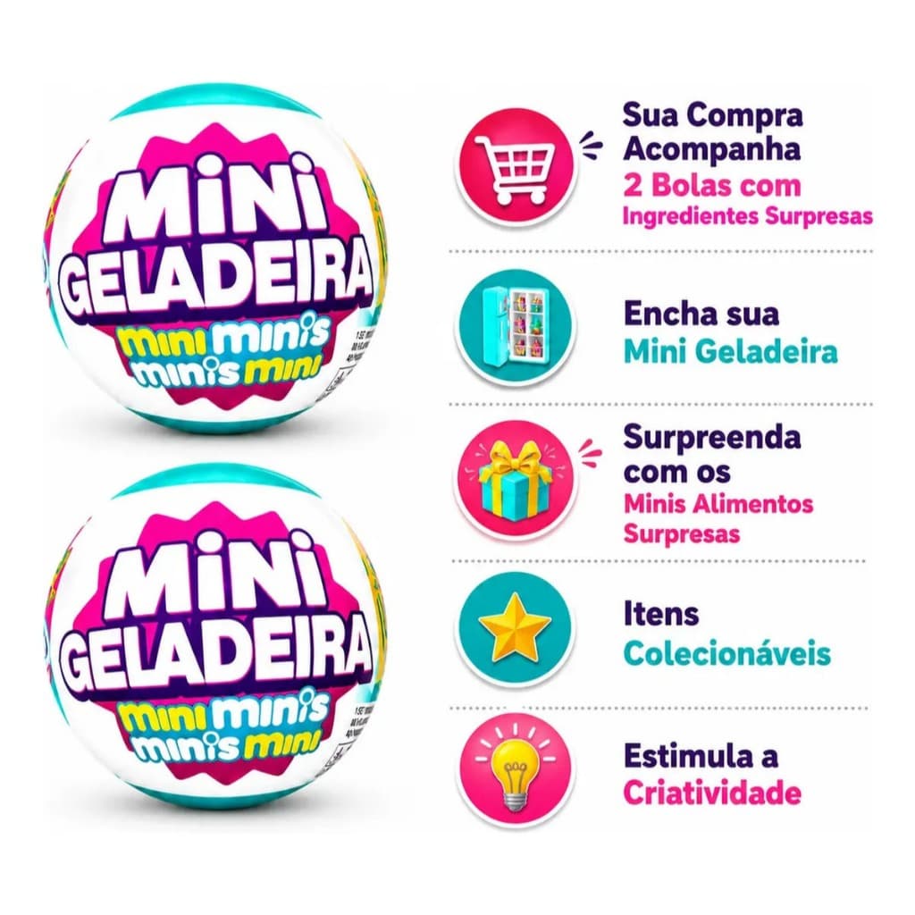 2x Mini Brands Bola DIY Cápsula Surpresa Colecionável Miniaturas Brinquedo/BRINDE CHAVEIRO
