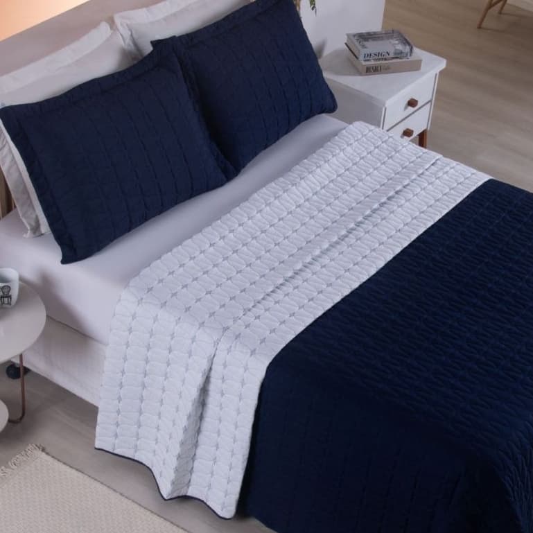 Cobre Leito Bordado Percal 200 Fios Kit Cama Casal Queen King e Solteiro 2 e 3 Peças