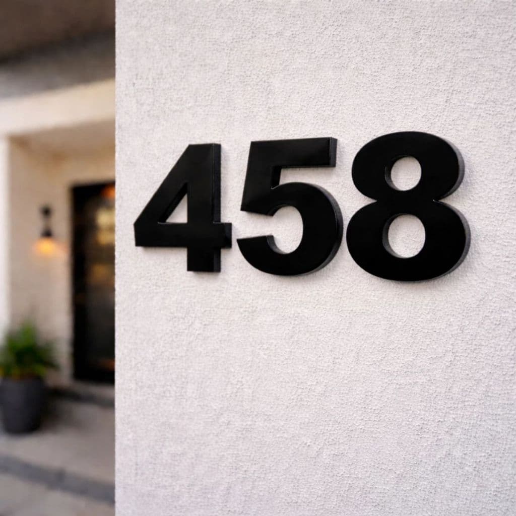 Kit de Números Residenciais em Acrílico Preto Espelhado Para Casas Apartamentos Locais