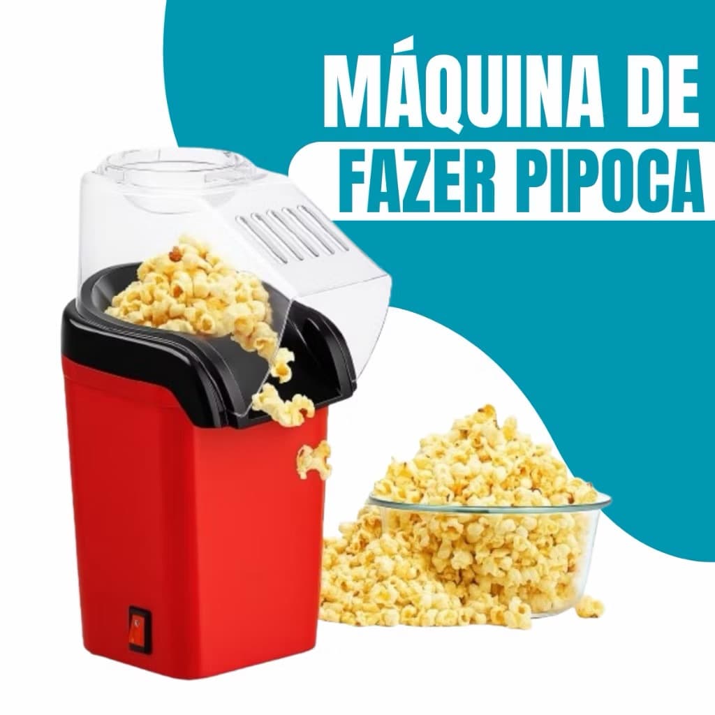 Pipoqueira Elétrica Ar Quente Máquina Fazer Pipoca Sem Óleo 110V