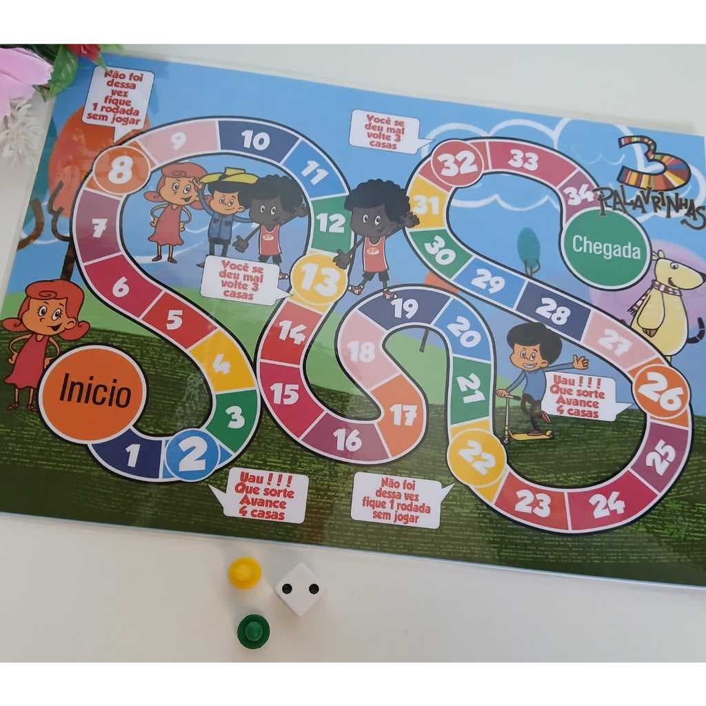 Jogo de tabuleiro para lembrancinha de aniversário/ kit festa/ personalizados - 3 PALAVRINHAS