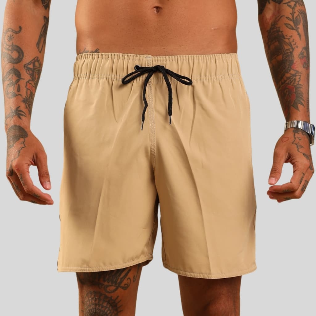 Bermuda Short Tactel Elastano Masculino Reforçado Stretch Academia Praia Com Bolsos