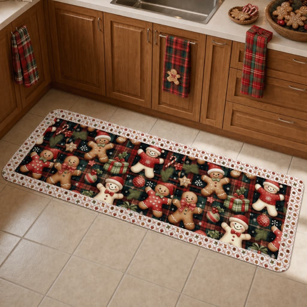 Passadeira 120x45 Antiderrapante (NATAL) Estampa Natalina Decoração Sala Cozinha