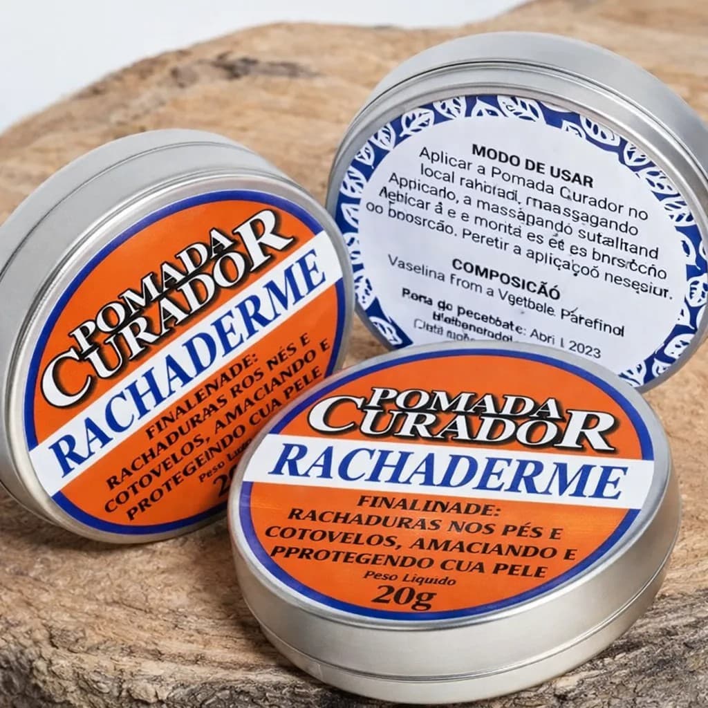 Pomada Rachaderme Curador 20g - Alivia Rachaduras, Amacia e Protege Pele