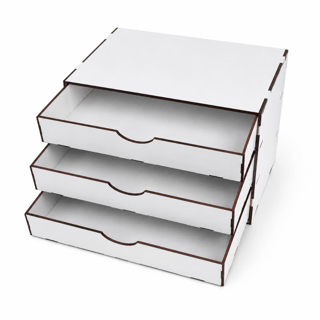 Organizador 3 Gavetas Em MDF Perfeito Para Seu Ambiente De Trabalho