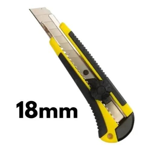 Estilete Profissional Ergonômico 18mm Emborrachado Com Trava de Segurança