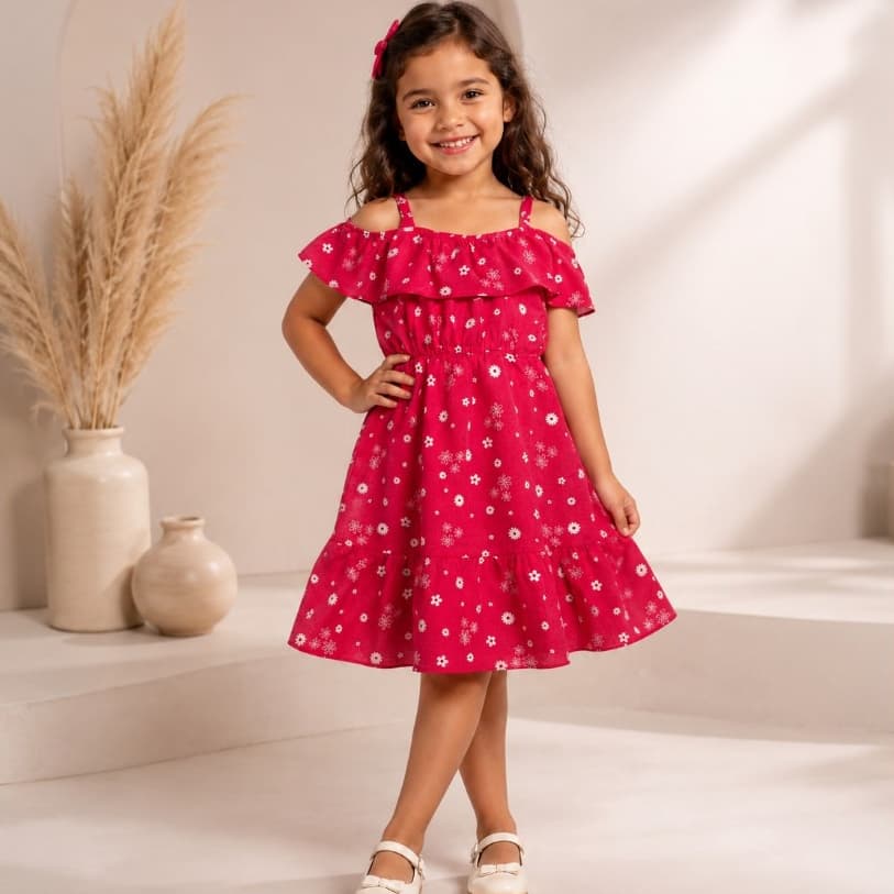 Vestido Infantil Estampa Borboletas Premium Menina Moda Kids