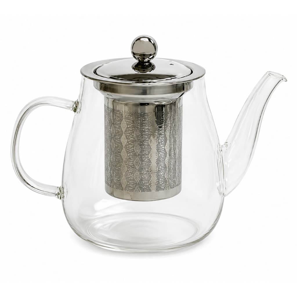 Bule para Chá 400ml de Vidro com Infusor em Inox Transparente Elegante Resistente Café da Tarde Leve