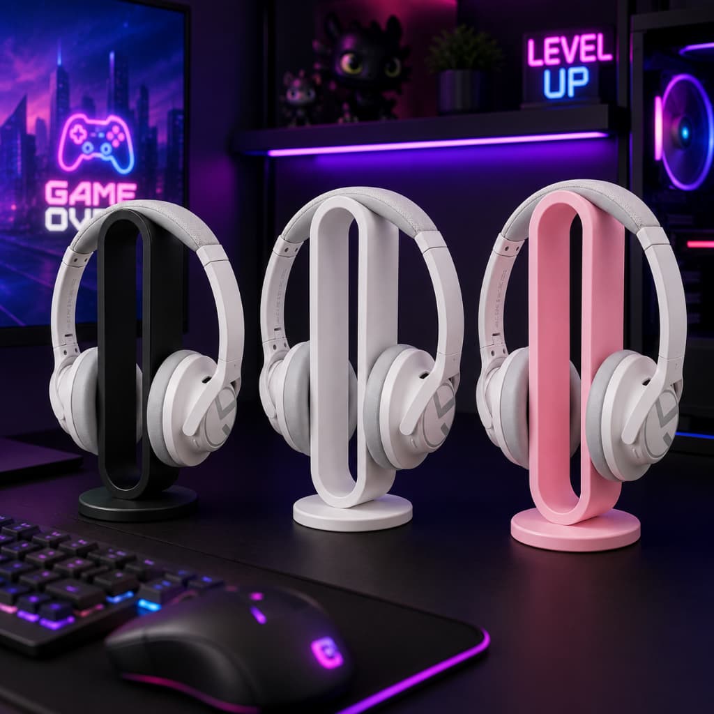 Suporte de mesa para Headset Fone de Ouvido Gamer Organizador de Base Premium Home Office Alta Qualidade Luxo Slim