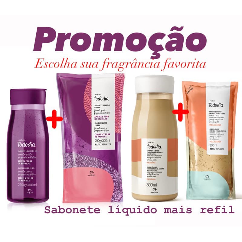 kit Sabonete líquido mais refil natura tododia original e lacrado