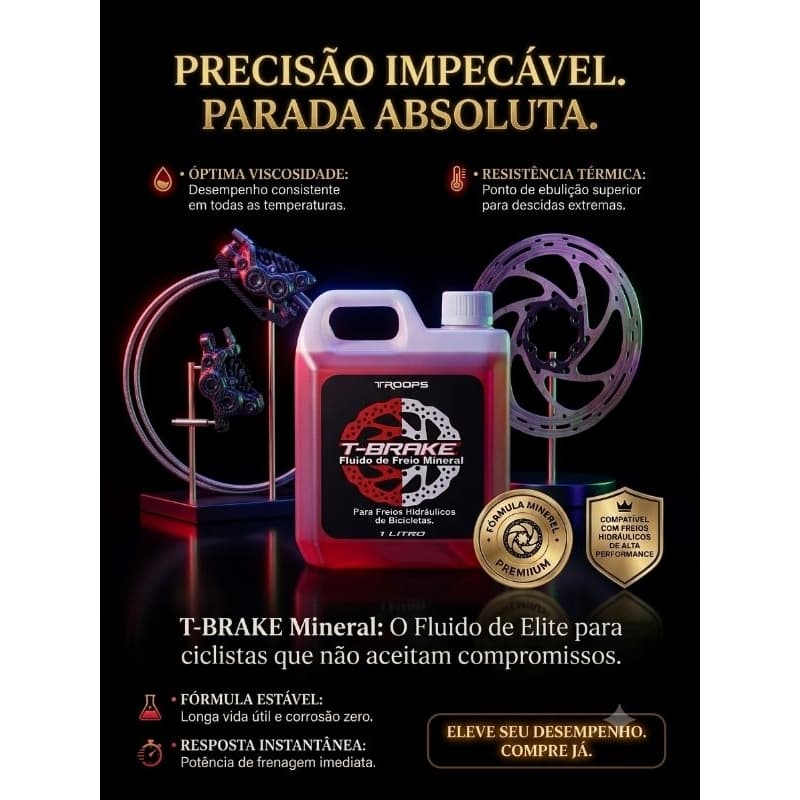 Fluido De Freio Disco Mineral Vermelho Hidráulico Bike 1 Lit