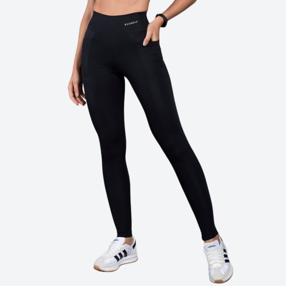 Legging Fitness Academia Corrida Feminina Cintura Alta  Zero Transparência UV50+ Run Everfit