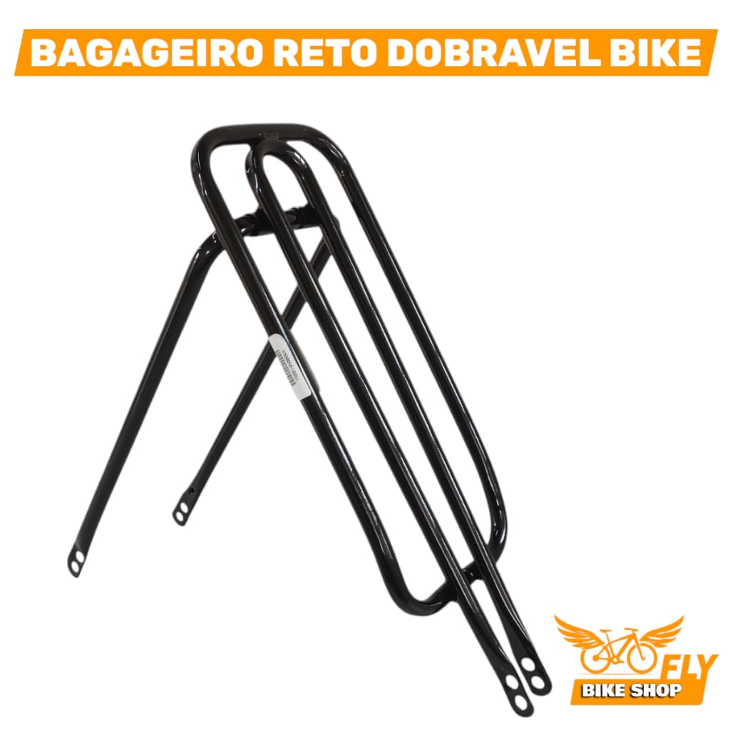 BAGAGEIRO RETO BH ARO 20 ARO 26 GARUPA BICICLETA CROMADO EM AÇO REFORÇADO FLY BIKE DNZ