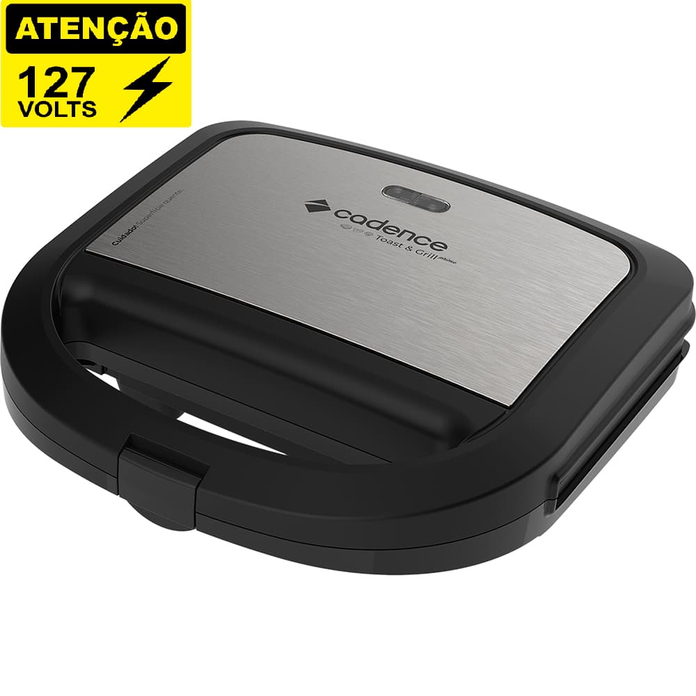 Sanduicheira Cadence Antiaderente Toast & Grill Inox -127v
