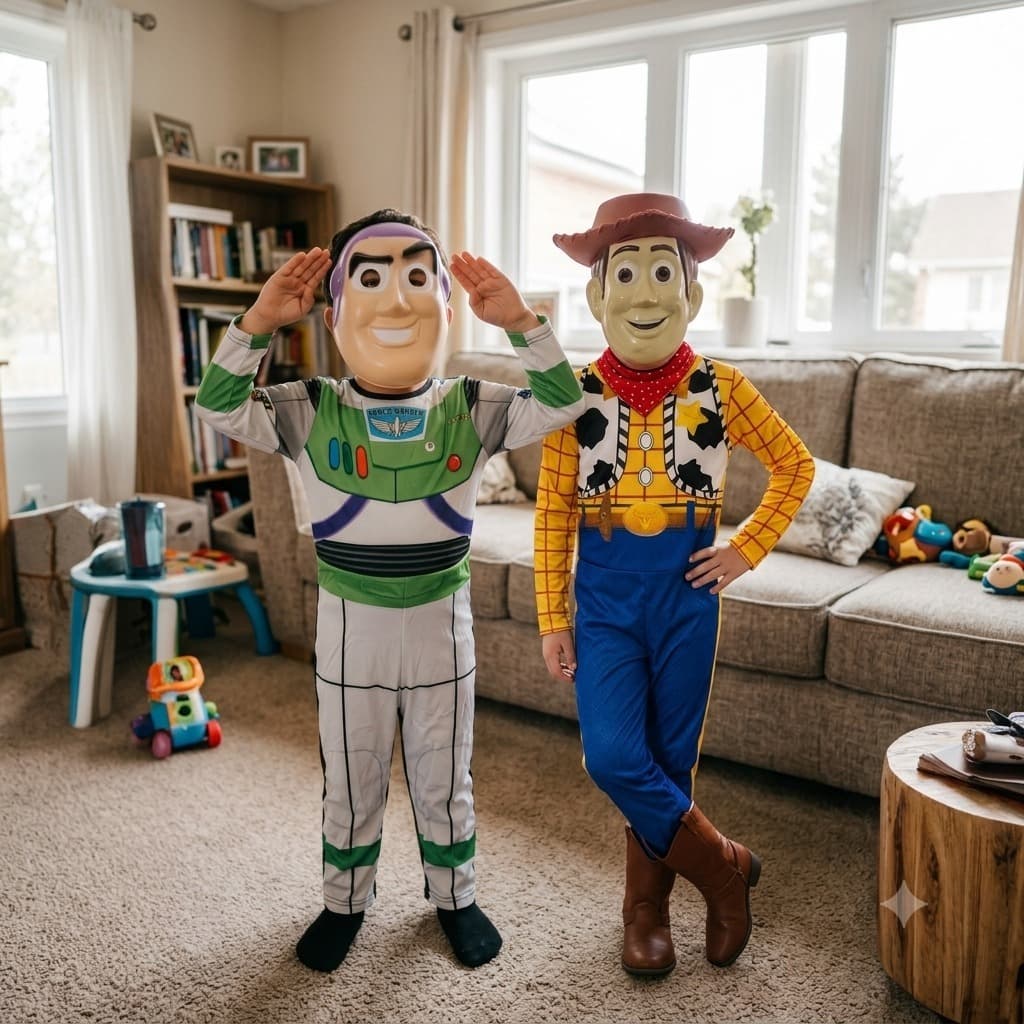 Fantasia Infantil Toy Story Buzz Lightyear e Woody Longa Com Enchimento E Mascara Escolha O Personagem