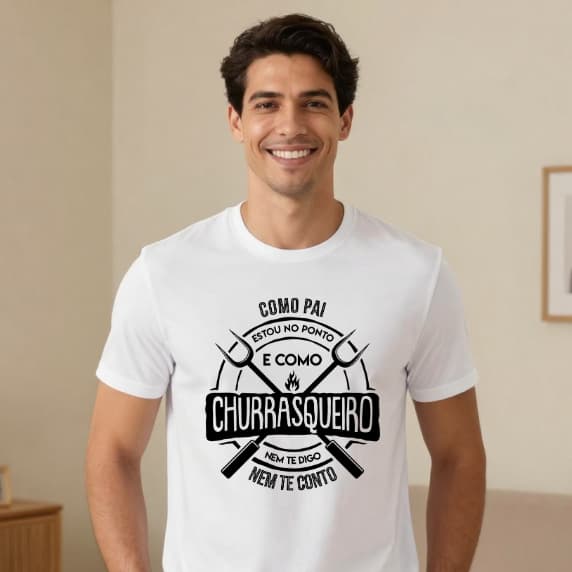 Camiseta Dia dos Pais Personalizada Pai De Coração Blusa Estampada